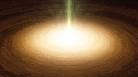 Illustration of outbursting star