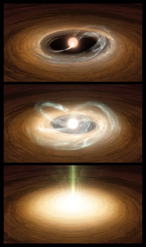 Illustration of a young stellar outburst