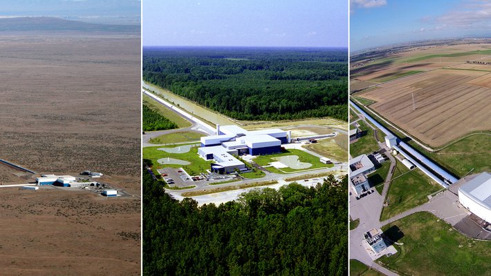 LIGO Hanford, LIGO Livingston and Virgo.