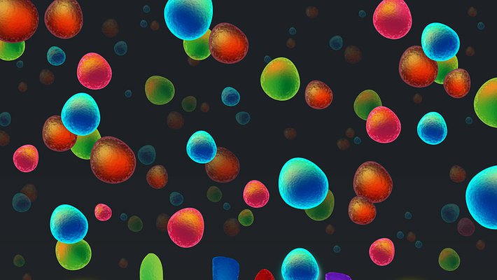 Artist depiction of ligands and receptors