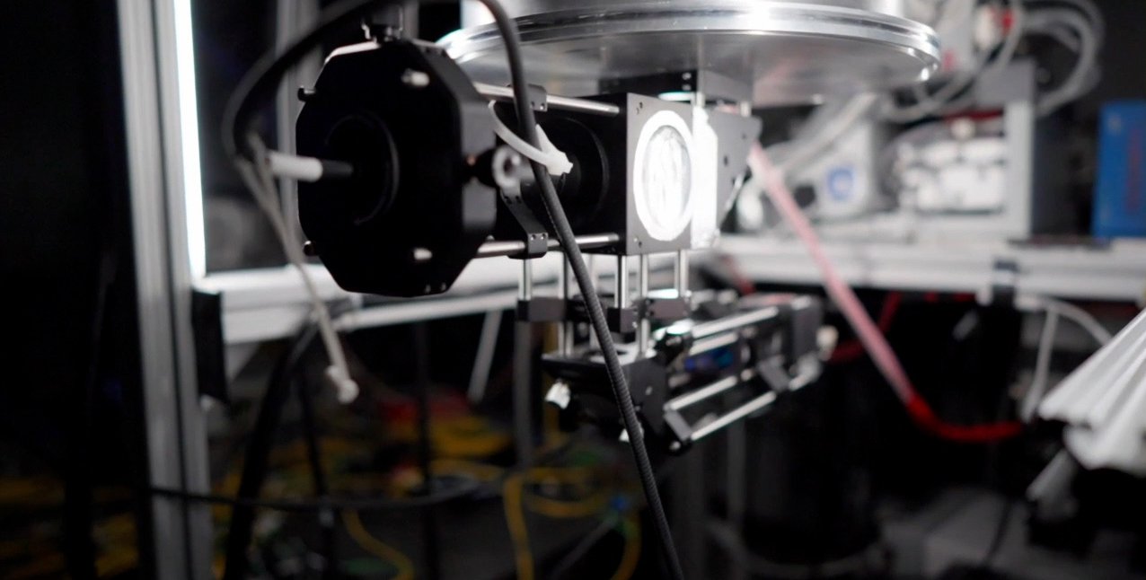 close up of focusing laser system