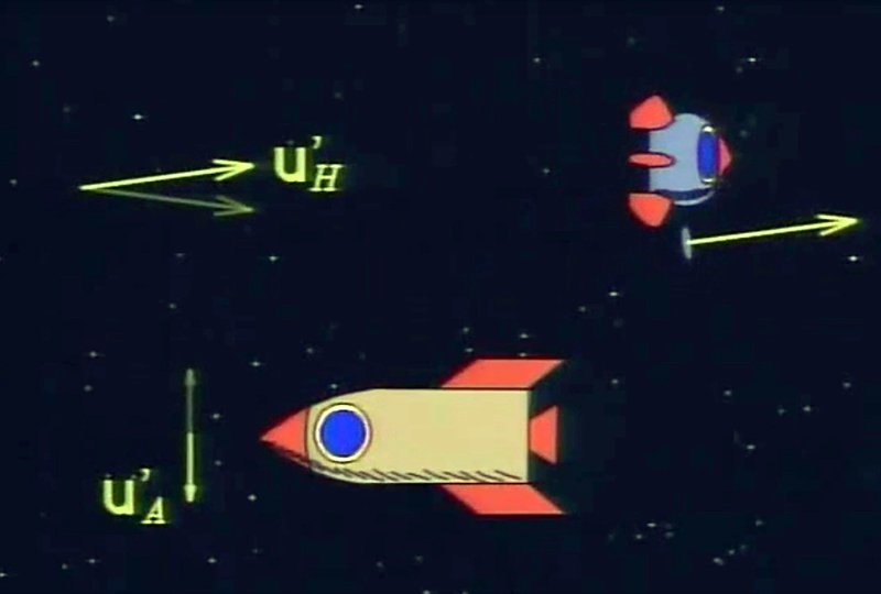 Image of spaceships and vector math symbols