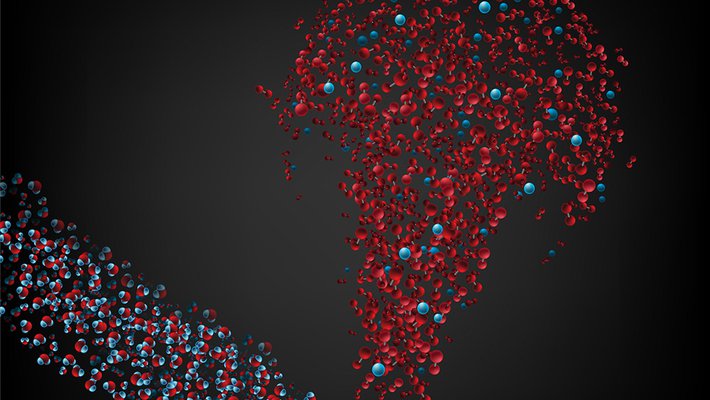 Diagram showing how molecular oxygen is created