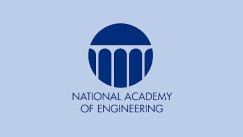 logo of the National Academy of Engineering on a blue background
