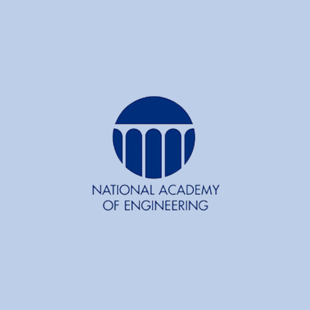 logo of the National Academy of Engineering on a blue background
