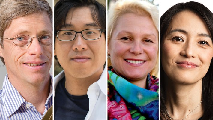 A composite image of the 4 new faculty electees of the National Academy of Sciences--two men are shown on the left, two women are shown on the right.