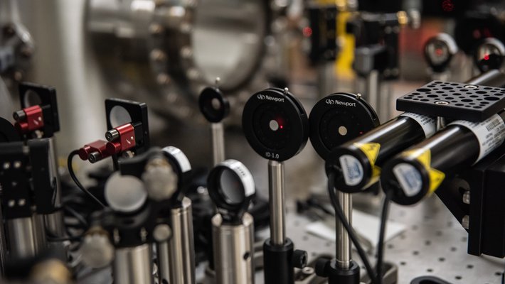 tabletop optics in a laboratory