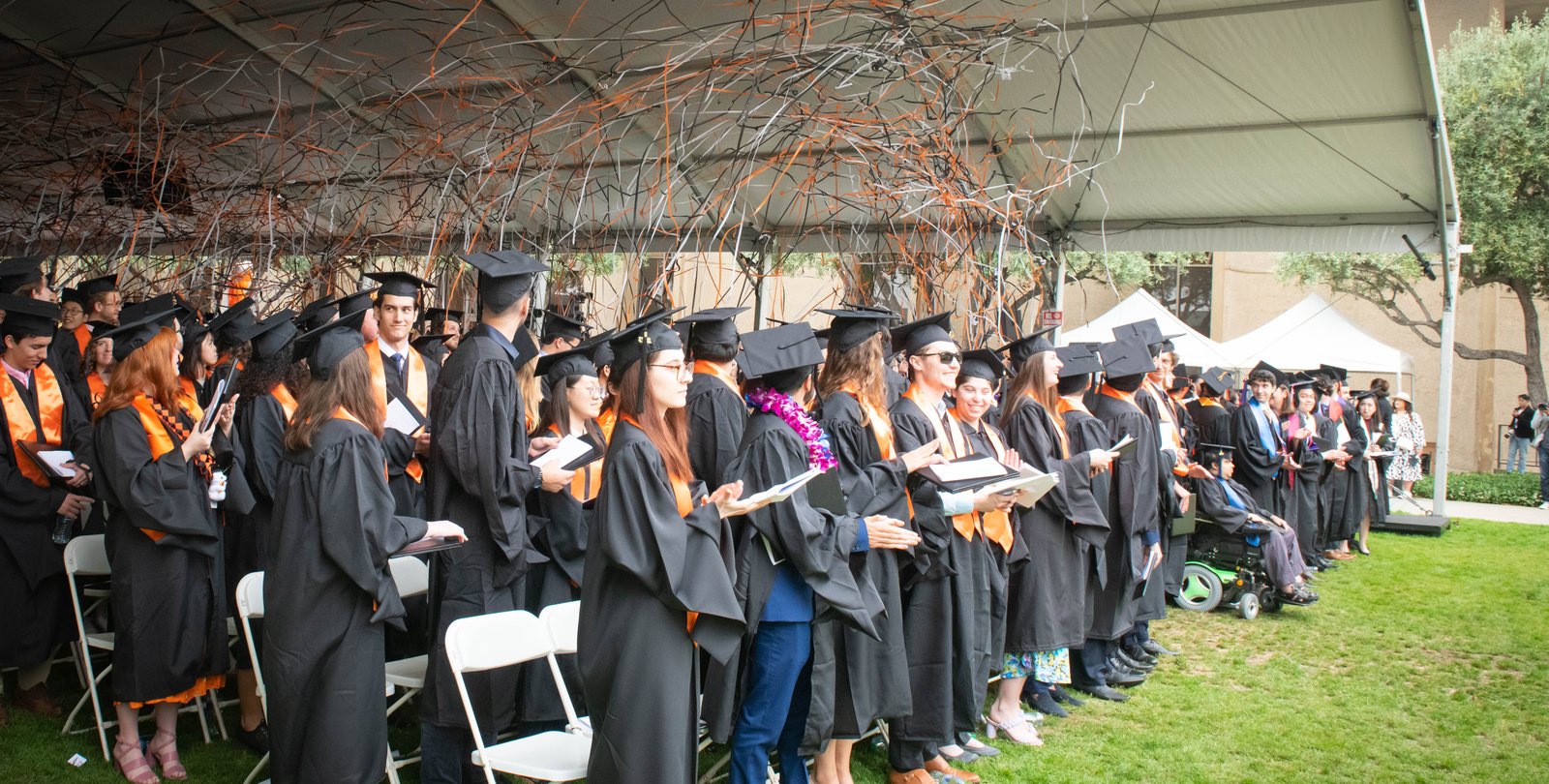 Caltech graduates release confetti as they celebrate Commencement 2023