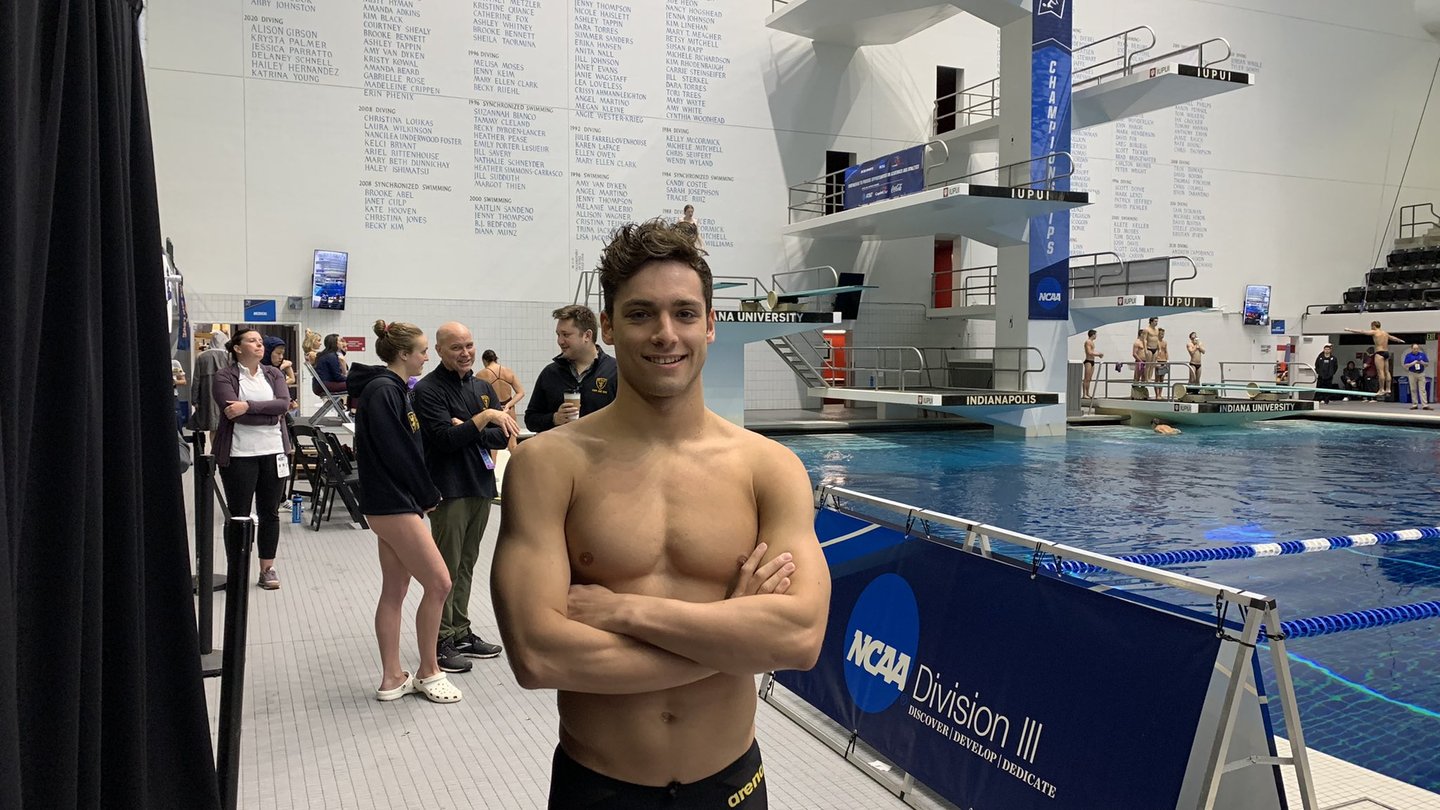 Zeineddin earned a third All-America honor for Caltech with a fifth-place morning swim in the 200 Fly, lowering his own school record again.