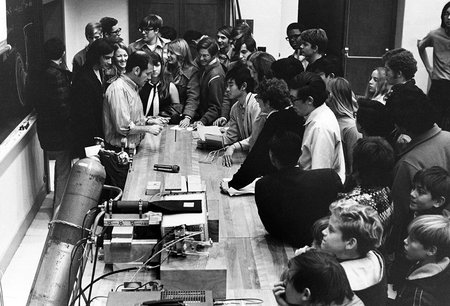 Jerry Pine with students 