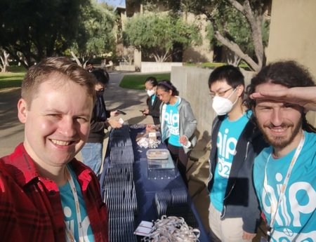 Volunteers wearing QIP t-shirts at Caltech.