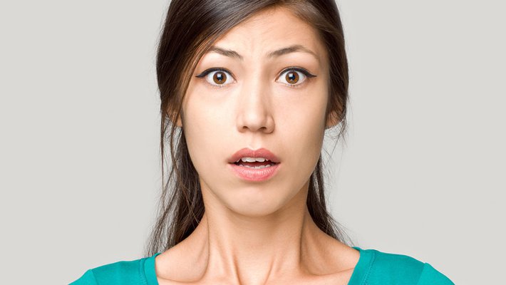 stock image of a fearful face