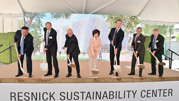groundbreaking event for the Resnick Sustainability center