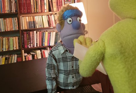 photo of Avenue Q’s Princeton and Rod in conversation