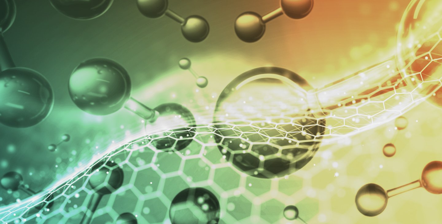 Artist's rendition of moleculr structures