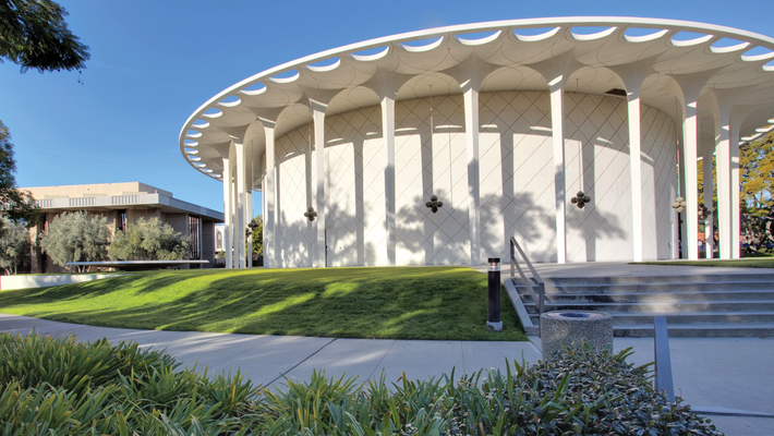 Beckman Auditorium external shot