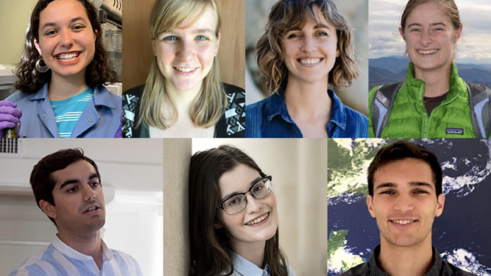 Collage of faces of seven students