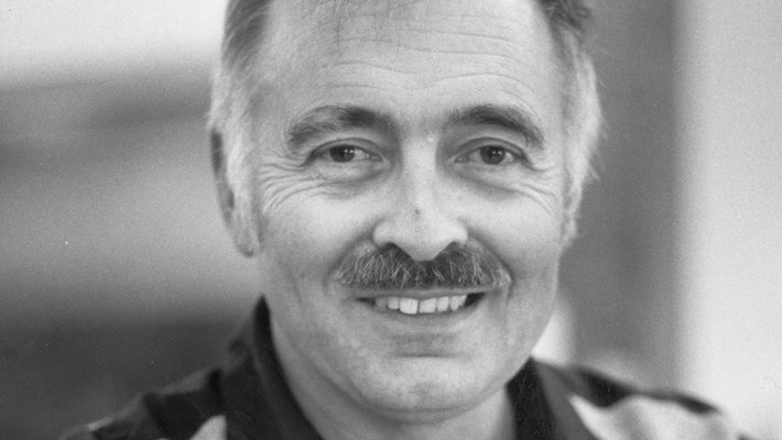 Black and white photo of Fred Shair, a middle-aged white man.