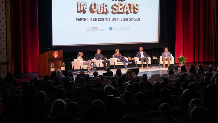 panelists on stage at event
