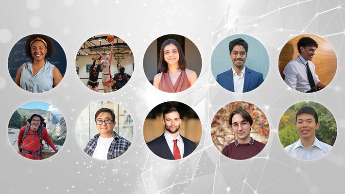 Ten student headshots, each one surround by a circle