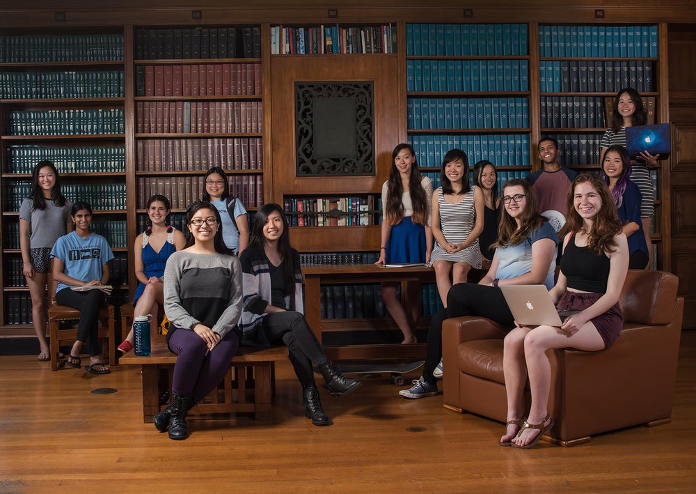 students sitting in a library