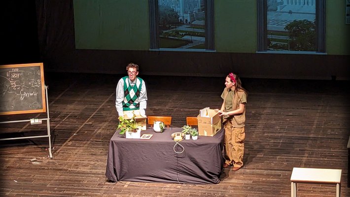 Students Michael Gutierrez and Skyler Ware performing in Italy