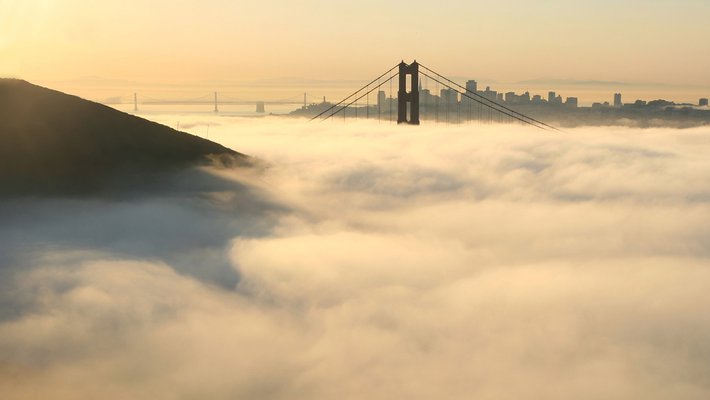 clouds in the San Francisco Bay