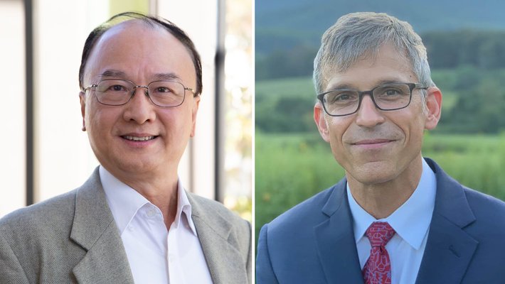 Side-by-side portrait photos of two men, Thomas Hou (left) and Jonas Peters (right).