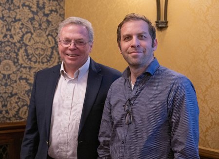 Joel Tropp stands with Provost David Tirrell