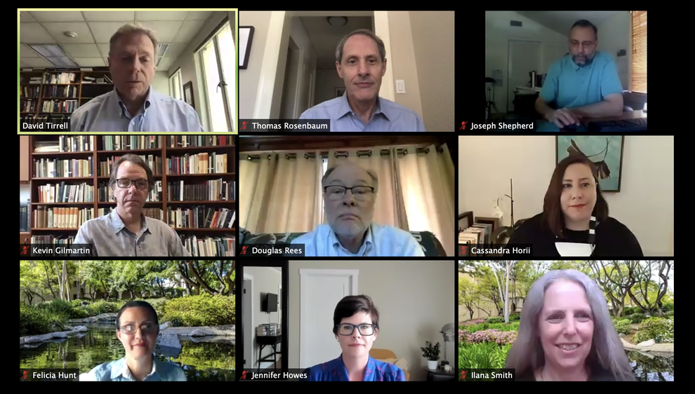 Screenshot of the Zoom meeting discussing plans for fall term