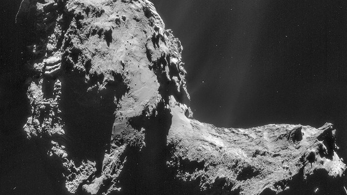 Composite Rosetta image of comet 67P/Churyumov-Gerasimenko.