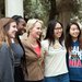 photo of Frances Arnold with students after the ceremony.