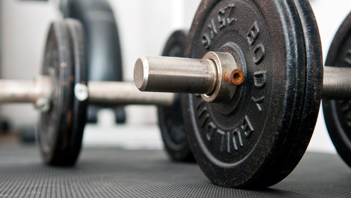 Closeup of free weights