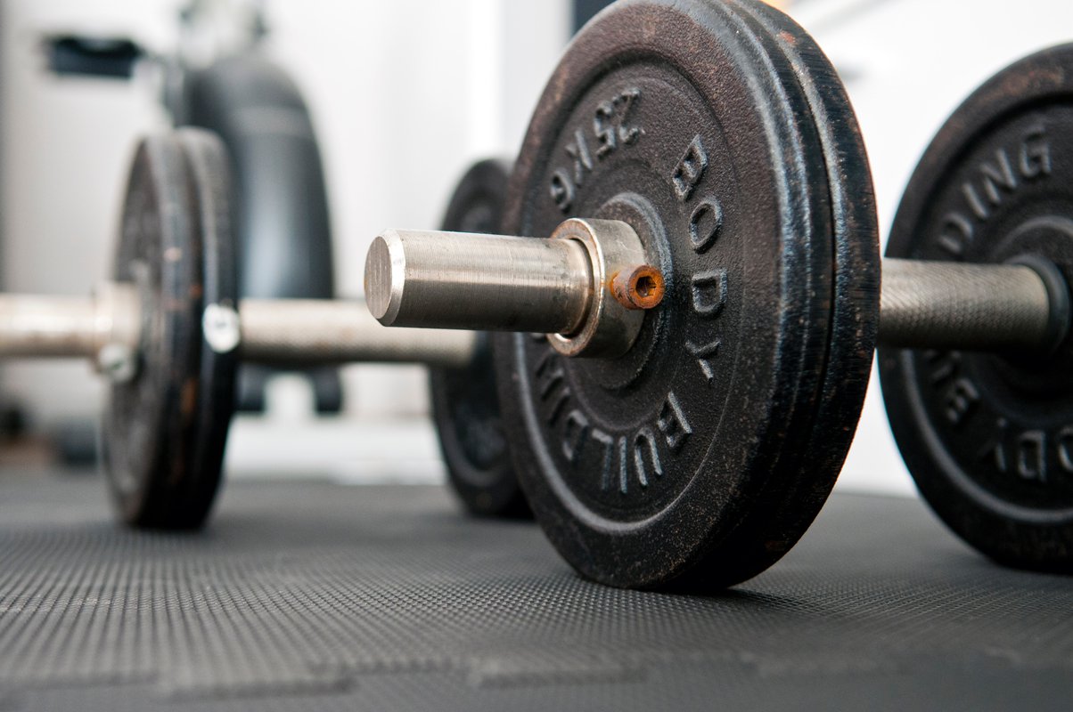 Closeup of free weights