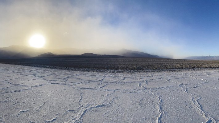 Salty cracked landscape of Death Valley National Park
