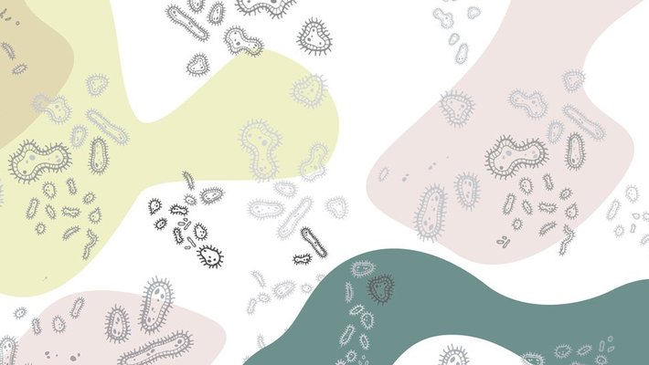 Graphic of many bacteria
