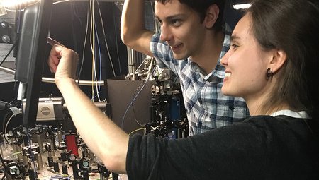 Caltech students in lab