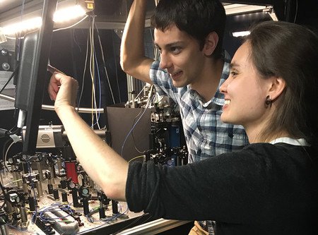 Caltech students in lab