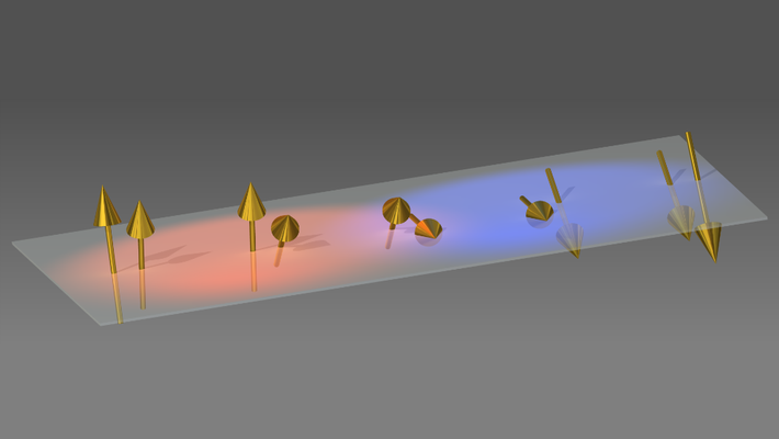 graphic showing electrons and magnetic moments of atoms