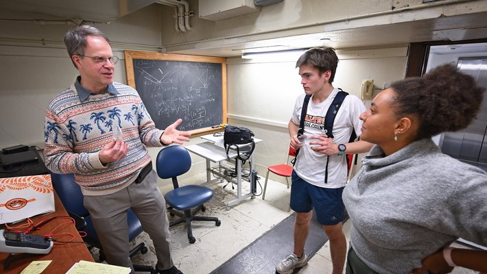 Sterl Phinney teaches students in his Sparks course