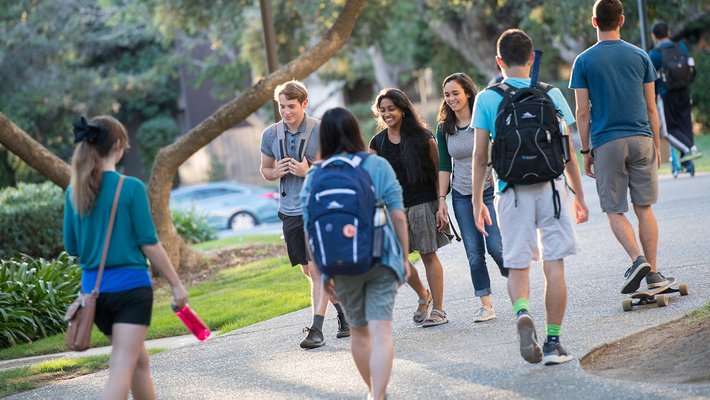 students on campus